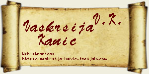 Vaskrsija Kanić vizit kartica